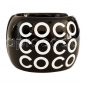 Preview: CHANEL breiter Armreif Schwarz-Weiß mit COCO COCO COCO Print