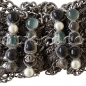 Preview: CHANEL 2011 Braided Chain Choker Necklace w. Aqua & Black Stones rt.$4550