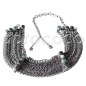 Preview: CHANEL 2011 Braided Chain Choker Necklace w. Aqua & Black Stones rt.$4550