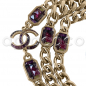 Preview: CHANEL 2015 chunky chain necklace with framboise multicolor studded CC logo