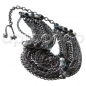 Preview: CHANEL 2011 Braided Chain Choker Necklace w. Aqua & Black Stones rt.$4550