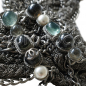 Preview: CHANEL 2011 Braided Chain Choker Necklace w. Aqua & Black Stones rt.$4550