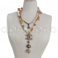 Preview: CHANEL pearl necklace * lucite * resin beads * amber-citrin-shades * rhinestones * CC logo