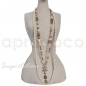 Preview: CHANEL pearl necklace * lucite * resin beads * amber-citrin-shades * rhinestones * CC logo