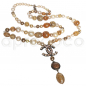 Preview: CHANEL pearl necklace * lucite * resin beads * amber-citrin-shades * rhinestones * CC logo