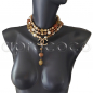 Preview: CHANEL pearl necklace * lucite * resin beads * amber-citrin-shades * rhinestones * CC logo