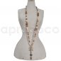 Preview: CHANEL pearl necklace * lucite * resin beads * amber-citrin-shades * rhinestones * CC logo