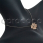 Preview: CHANEL silver-tone necklace w apricot-pink 4-leaf Clover & CC pendant