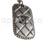 Preview: CHANEL quilted silver-tone DOG-TAG EARRINGS with CC logo