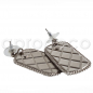 Preview: CHANEL quilted silver-tone DOG-TAG EARRINGS with CC logo