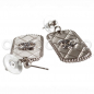 Preview: CHANEL quilted silver-tone DOG-TAG EARRINGS with CC logo