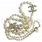 Preview: CHANEL classic Pearl Necklace ever  with CC Logos studded with seed-pearls