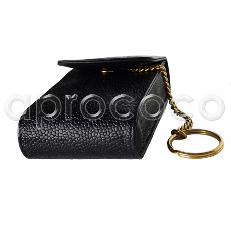 CHANEL caviar leather Key-O-case-pouch-mini bag w/ keyring