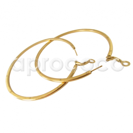 Impressive large CHANEL HOOPS - hoop Earrings with CC engravings