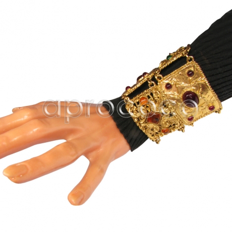 CHANEL BYZANTINE Revival - Gripoix Haute Couture Bracelet extra WIDE