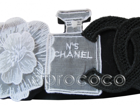 Imposanter CHANEL GÜRTEL mit Parfümflasche ~ N°5 ~ Kamelie ~ CC