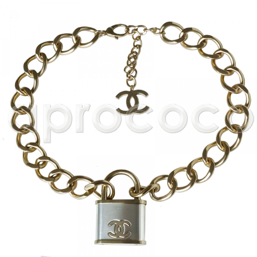 CHANEL 2014 chic gigantic XL PADLOCK Necklace