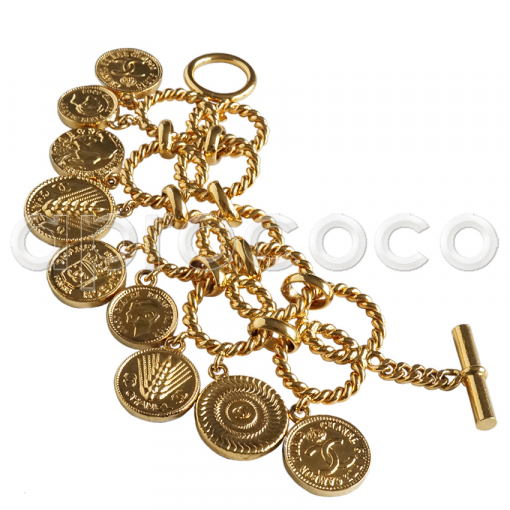 COCO Currency - vintage CHANEL chain bracelet with 9 coins