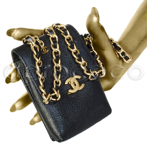 CHANEL vintage mini-Tasche * Etui mit CC Logo * schwarz