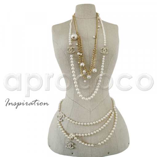 CHANEL classic Pearl Necklace ever  with CC Logos studded with seed-pearls