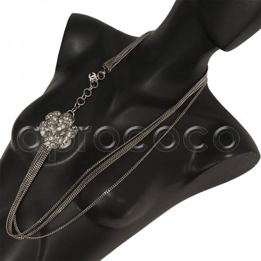 EXQUISITE Fabulous CHANEL chain belt necklace with the prettiest bling Camellia