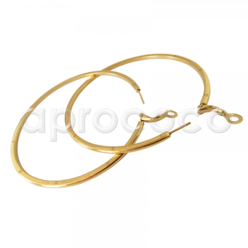 Impressive large CHANEL HOOPS - hoop Earrings with CC engravings