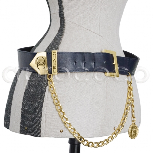 Vintage Chanel Cambon CC Leather Chain Belt – Recess