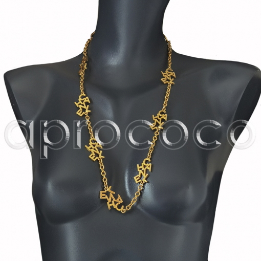 CHANEL vintage Necklace Capitals * Letters * gold-tone